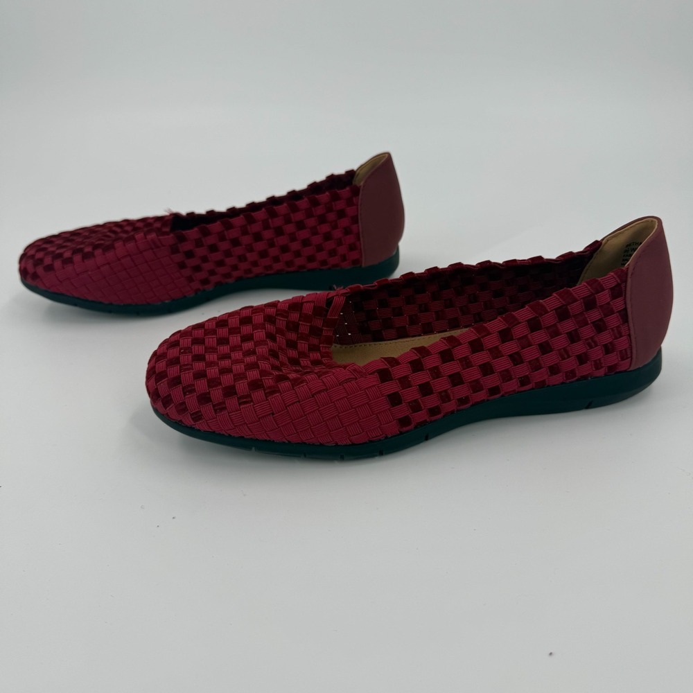 comfortview Woven Ballet Flats in Burgundy